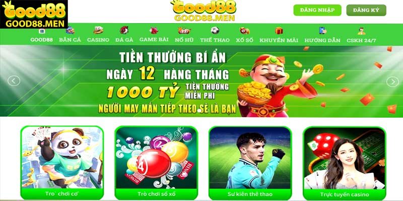 Nhà cái good88 có kho game cá cược siêu đa dạng